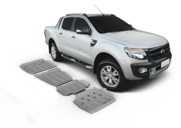 KIT DE 4 BLINDAGES ALUMINIUM 6 MM RIVAL POUR FORD RANGER DE 2012 A 2018 (SANS AD BLUE, INCLUS EURO 6) Authentique