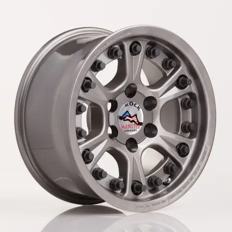 JANTE ALUMINIUM DOUBLE BEADLOCK HUTCHINSON 8.5 x 17 6X139.7 TOYOTA GRIS ANTRACITE BRILLANT Top Vente