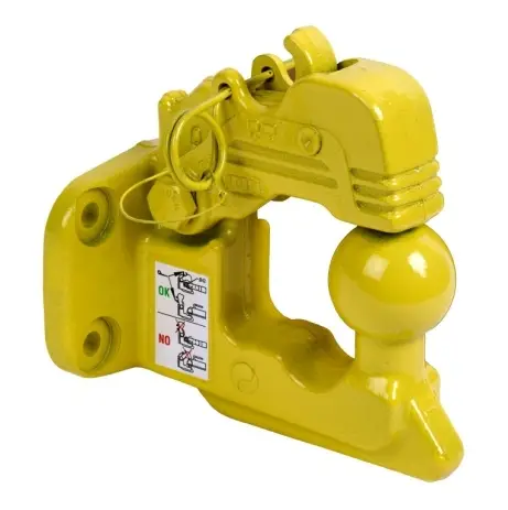 CROCHET MIXTE DE REMORQUAGE JAUNE 4 TROUS, ENTRAXE 90X50MM Offre Spéciale