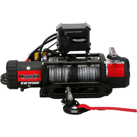 Dernière Chance TREUIL T-MAX EW12500S MUSCLEFIT (5670KG) 12V - Corde synthétique