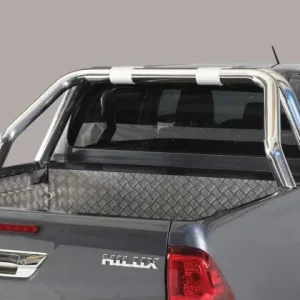 ROLL BAR INOX DOUBLE TUBE INOX NEW STYLE Ø 76 MM POUR TOYOTA HILUX REVO DOUBLE CABINE A PARTIR DE 2016 Affaire À Saisir