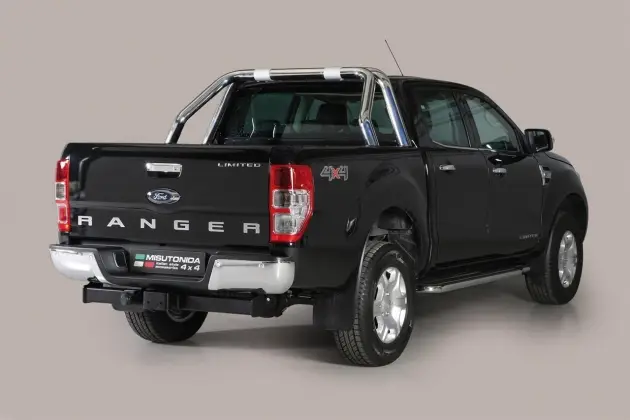 ROLL BAR INOX DOUBLE TUBE INOX NEW STYLE Ø 76MM POUR FORD RANGER A PARTIR DE 2012 Haute Qualité