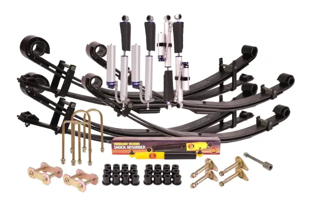 Haute Qualité KIT DE SUSPENSION TERRAIN TAMER AVEC AMORTISSEUR PRO SHOCK REHAUSSE +40/50MM POUR TOYOTA LANDCRUISER 75