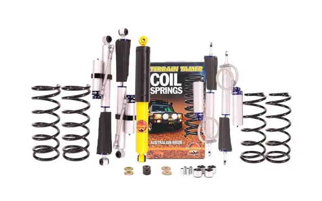 Vente Directe KIT DE SUSPENSION TERRAIN TAMER AVEC AMORTISSEUR PRO SHOCK REHAUSSE +40/50MM POUR NISSAN PATROL Y60 CHASSIS LONG DE 1988 A 1997