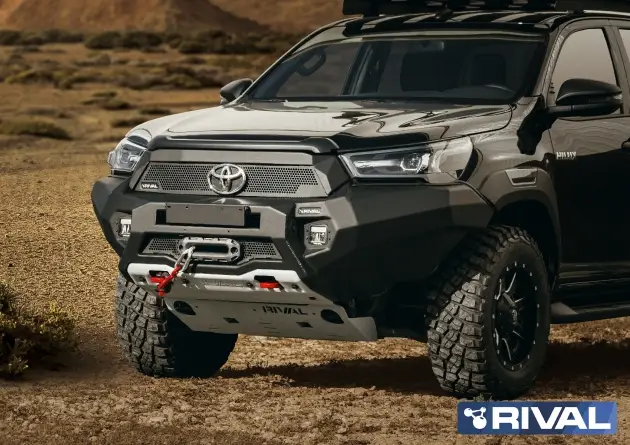 PARE CHOCS AVANT RIVAL EN ALUMINIUM AVEC FEUX LED POUR TOYOTA HILUX REVO A PARTIR DE 2021 Offre Du Jour