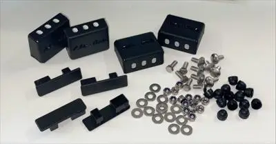 Remise LOT DE 4 PIEDS NOIRS POUR 2 BARRES DE TOIT ALU CAB - HAUTEUR 60 MM