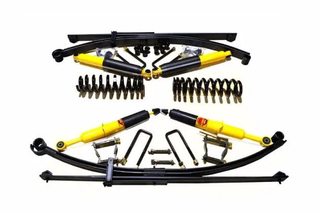 KIT DE SUSPENSION TERRAIN TAMER AVEC LAMES PARABOLIQUES 400-700KG REHAUSSE +40/50MM POUR TOYOTA HILUX VIGO DE 2005 A 2015 Soldes