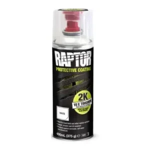 Authentique RAPTOR AEROSOL 2K BLANC POUR REVETEMENT DE PROTECTION POUR BENNE ET ACCESSOIRES 400 ML