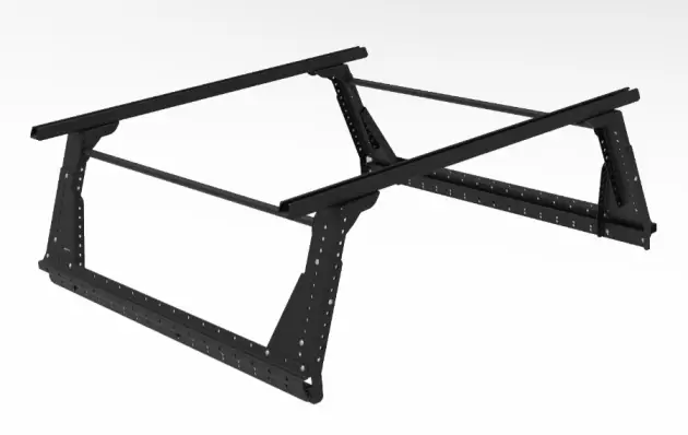 Achetez Aujourd’hui MULTI RACK SYSTEM HAUT TECHNIC OFFROAD POUR JEEP WRANGLER GLADIATOR JT AVEC 2 BARRES DE TOIT RHINO RACK HEAVY DUTY NOIRE 1375 MM