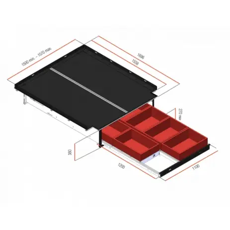 Dernier Modèle TIROIR ROCKALU 160CM POUR PICKUP EXTRA-CABINE