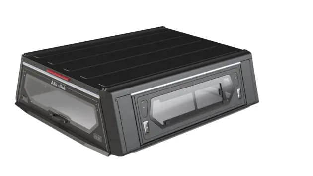 HARDTOP ALU CAB "CONTOUR NEXT GENERATION" POUR TOYOTA HILUX REVO EXTRA CABINE A PARTIR DE 2016 - ALUMINIUM NOIR AVEC VITRES LATERALES Commande En Gros