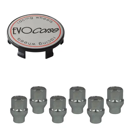 Réduction Kit visserie 12x1,50 chrome et cache moyeu gris (pour une jante)