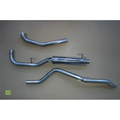 ECHAPPEMENT INOX :INTERMÉDIAIRE AVEC SILENCIEUX SPORT + TUBE ARRIÈRE NISSAN NAVARA D40 2005-2016 2.5L DCI (sans fap) Pas Cher