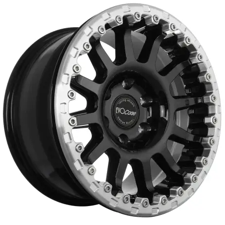 Certifié Jante aluminium renforcée EVO CORSE ATLAS BL (sans ring) noir brillant 8x17 ET20 pour Toyota Toyota J120 /J150 / Revo / Vigo