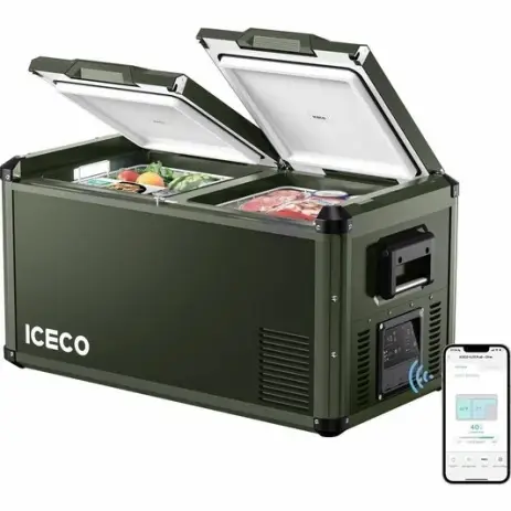 Marque REFRIGERATEUR CONGELATEUR ICECO VL PRO 75L DOUBLE COMPARTIMENTS OLIVE