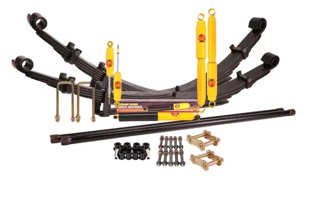 KIT DE SUSPENSION LAMES PARABOLIQUES TERRAIN TAMER REHAUSSE +40/50MM TARAGE +300/400KG POUR TOYOTA HILUX Prix Réduit