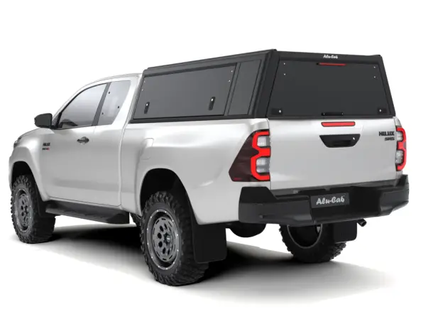 Top Vente HARDTOP ALU CAB EXPLORER GUARD POUR TOYOTA HILUX REVO EXTRA CABINE - ALUMINIUM LISSE NOIR
