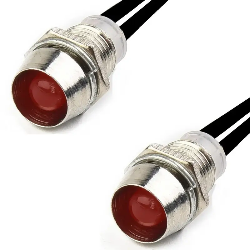Satisfait Ou Remboursé Jeu de 2 lampes témoin LED rouge chromé