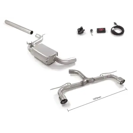 Usine Directe Tube antérieur Groupe N sans silencieux en inox + Silencieux intermédiaire en inox + Tube arrière duplex en inox g/d avec 1 sort