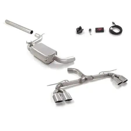 Tube antérieur Groupe N sans silencieux en inox + Silencieux intermédiaire en inox + Tube arrière duplex en inox g/d avec 2 sort Prix Bas