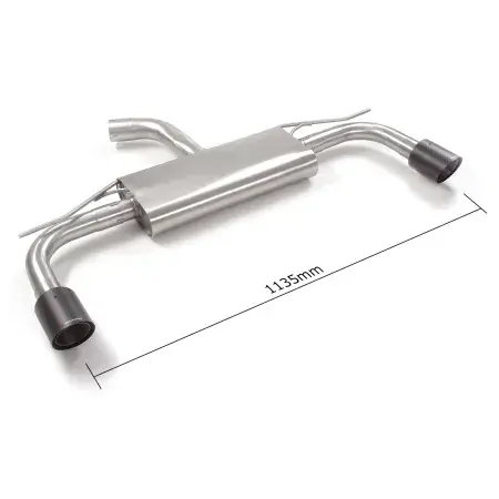Silencieux arrière duplex en inox g/d avec sortie ronde Carbon Shot 100 mm Authentique