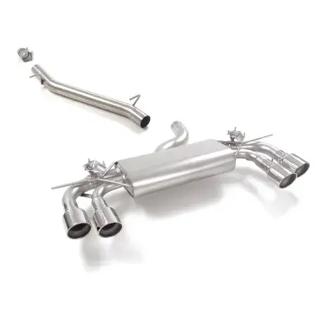 Tube intermédiaire en inox + Silencieux arrière duplex en inox g/d avec 2 sortie ronde Sport Line 102 mm Populaire