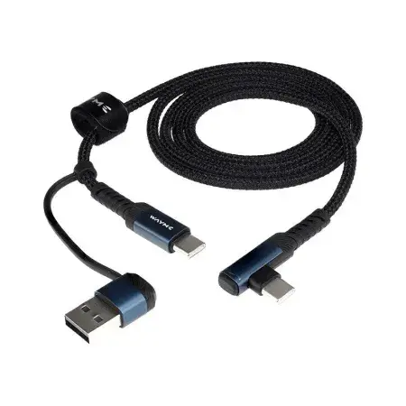 Populaire Câble de charge et de synchronisation, tressé en microfibre, 100 cm, USB/C vers USB-C 90°, max 60W WAYME