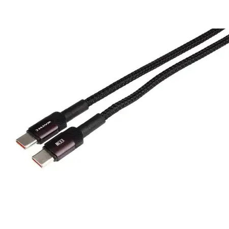 Commander Vite Câble de charge et de synchronisation, tressé en microfibre, 100 cm, USB-C vers USB-C, max 100W, violet WAYME