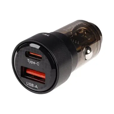 Chargeur 12/24V, USB 30W + USB-C PD 45W, noir transparent WAYME Livraison Express