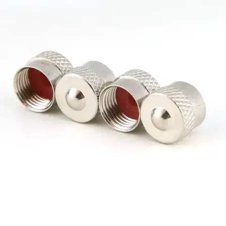 Certifié Bouchons de valve en cuivre look BMW Argent 4 pièces