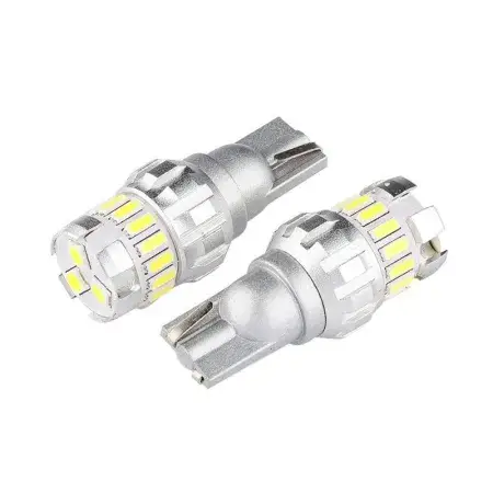 Authentique Ampoule LED W5W (T10) 12/24V 15x 3014 + 3x 3030 SMD, non polaire, CANBUS, blanche, 2 pièces Vision