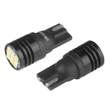 Solde Ampoule LED W5W (T10) 12/24V 6x 3020 SMD ultra lumineuse, non polaire, blanche, 2 pièces Vision