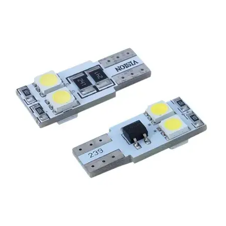 Ampoule LED W5W (T10) 12V 4x 5050 SMD, CANBUS, blanche, 2 pièces Vision Meilleur Choix