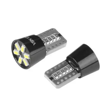 Ampoule LED W5W (T10) 12V 6x 3014 SMD, CANBUS, blanche, 2 pièces Vision Prix Réduit