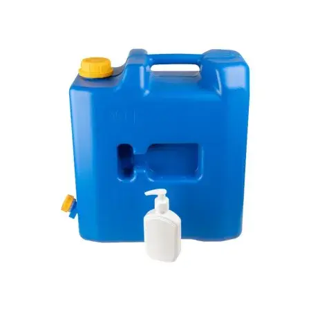 Offre Spéciale Bidon à eau 15L avec valve en plastique + distributeur de savon ou désinfectant
