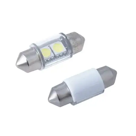 Ampoule Navette LED 31mm Festoon SV8.5 VISION 12V 2x 5050 SMD, blanche, 2 pièces Dernier Modèle