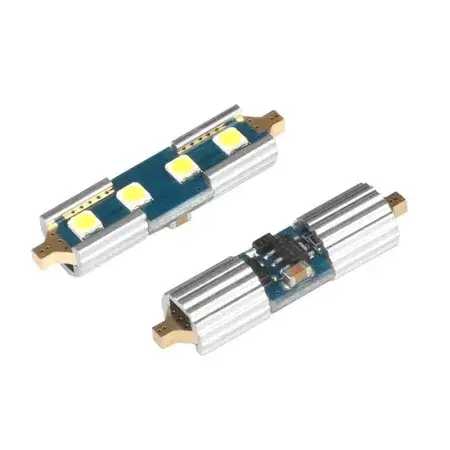 Ampoule Navette LED 36mm Festoon SV8.5 VISION 12/24V 4x 3030 SMD, non polaire, CANBUS, blanche, 2 pièces Remise