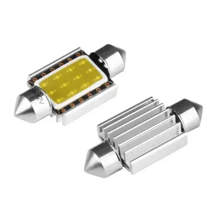 Ampoule Navette LED 36mm Festoon SV8.5 VISION 12V 1x COB, CANBUS, blanche, 2 pièces Haute Qualité