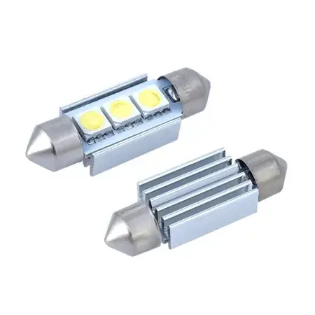 Ampoule Navette LED 36mm Festoon SV8.5 VISION 12V 3x 5050 SMD, CANBUS, blanche, 2 pièces Pas Cher
