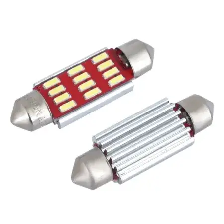 Ampoule Navette LED 39mm Festoon SV8.5 VISION 12/24V 12x 4014 SMD, CANBUS, blanche, 2 pièces Must-Have