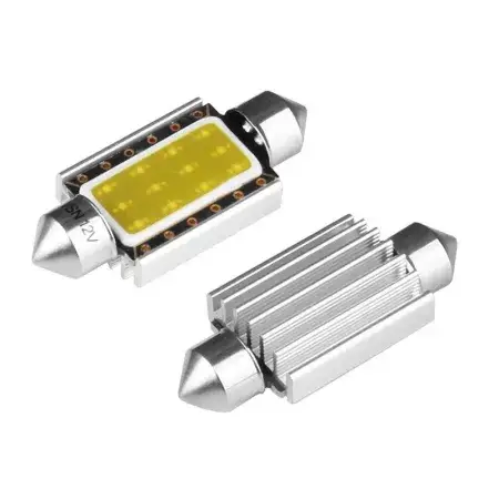Prix Promo Ampoule Navette LED 39mm Festoon SV8.5 VISION 12V 1x COB, CANBUS, blanche, 2 pièces