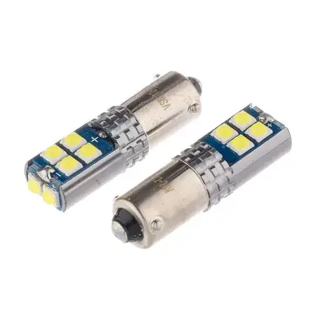 Ampoule LED H6W BAX9s 12/24V 10x 3030 SMD, non polaire, CANBUS, blanche, 2 pièces Vision Top Vente