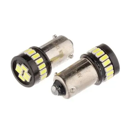 Ampoule LED H6W BAX9s 12/24V 24x 3014 SMD, non polaire, CANBUS, blanche, 2 pièces Vision Prix Promo