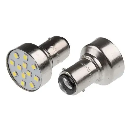 Ampoule LED P21 / 5W BAY15d 12V 12x 5mm LED, blanche, 2 pièces Vision Quantité Limitée