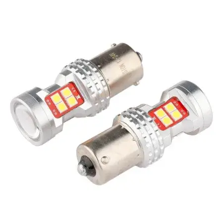 Ampoule LED R5W / R10W BA15s 12/24V 13x 3030 SMD, non polaire, CANBUS, blanche, 2 pièces Vision Livraison Express