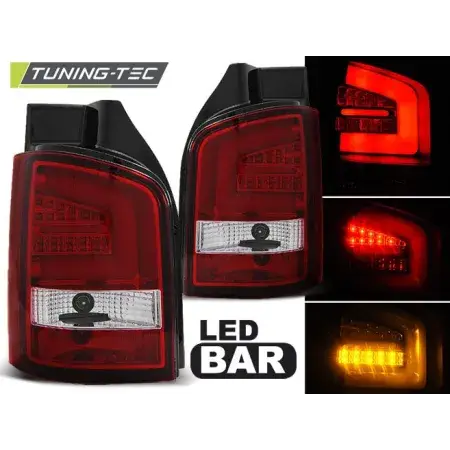 Feux Arrière Barre LED Rouge Blanc VW T5 04.03-09 Pas Cher