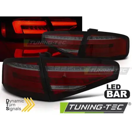 Feux Arrière Barre LED SEQ Rouge Smoke AUDI A4 B8 12-15 SEDAN OEM LED Paiement Sécurisé