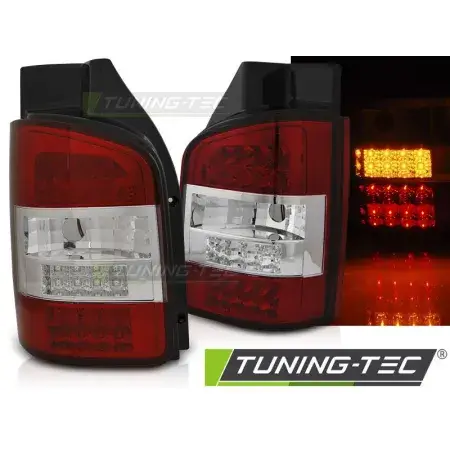 Feux Arrière LED Rouge Blanc VW T5 10-15 TRANSPORTER Paiement Sécurisé
