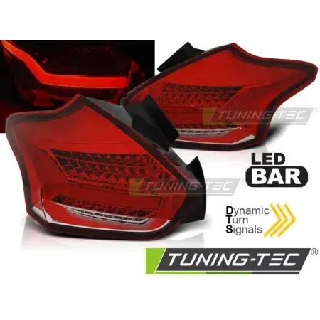 Feux Arrière LED SEQ Rouge Blanc FORD FOCUS 3 15-18 HATCHBACK Produit De Marque