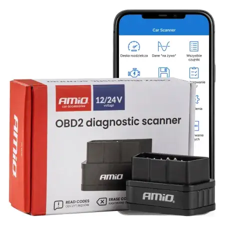 Populaire Scanner OBD2 Diagnostic Auto BT PIC25K80 DC24K AMiO-04731